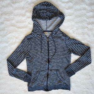 Roxy Striped Navy and White Women's Hoodie